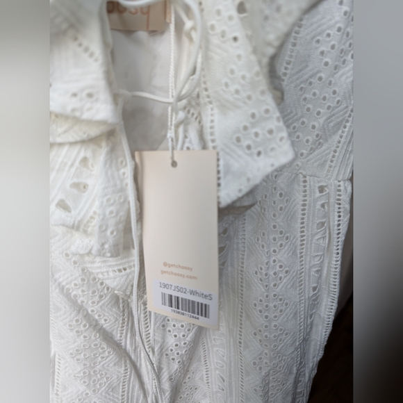 100.Nwt Choosy White Lace Romper - Picture 6 of 7
